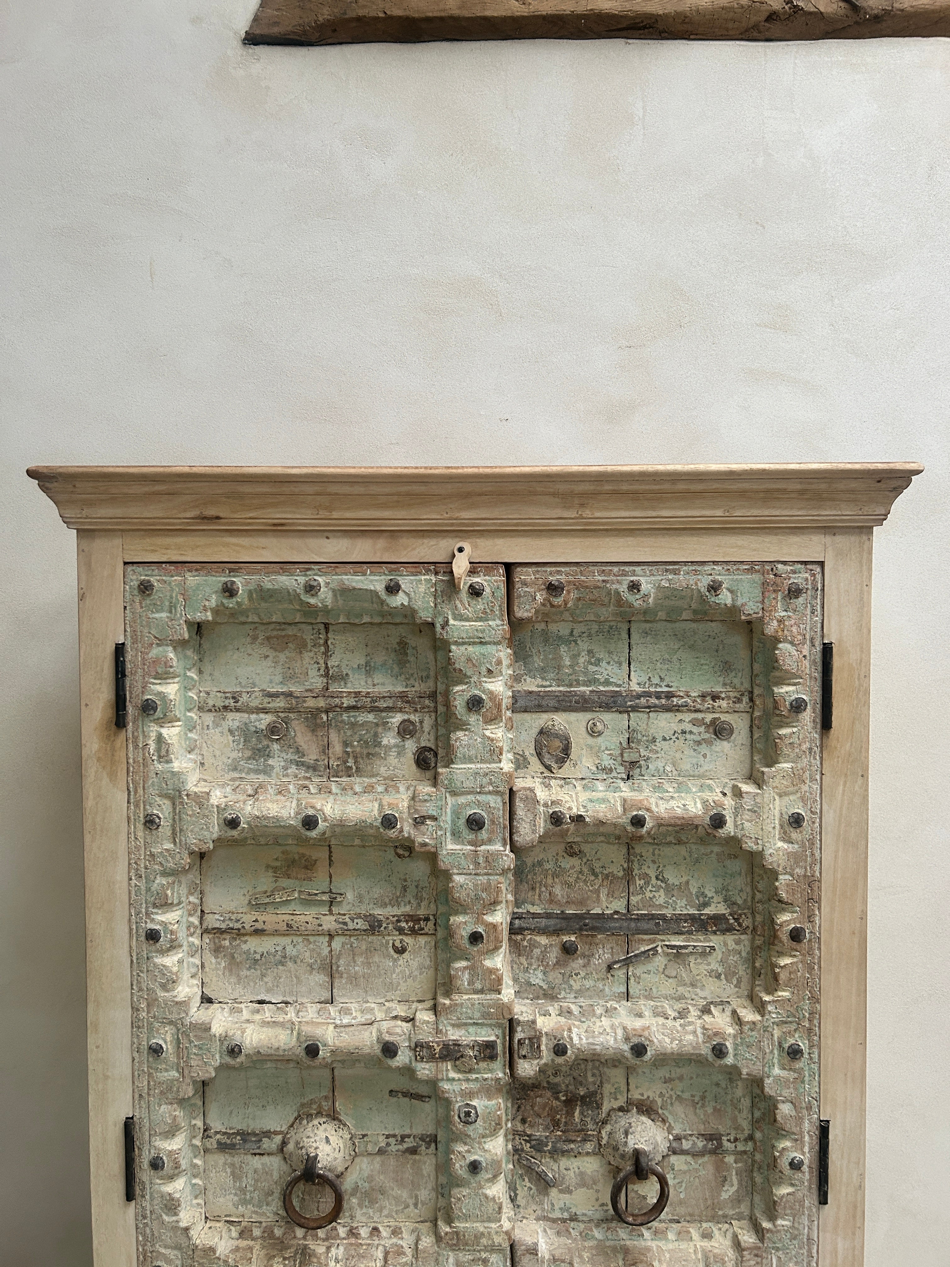 Antique rustic white washed Cupboard | Ayesha