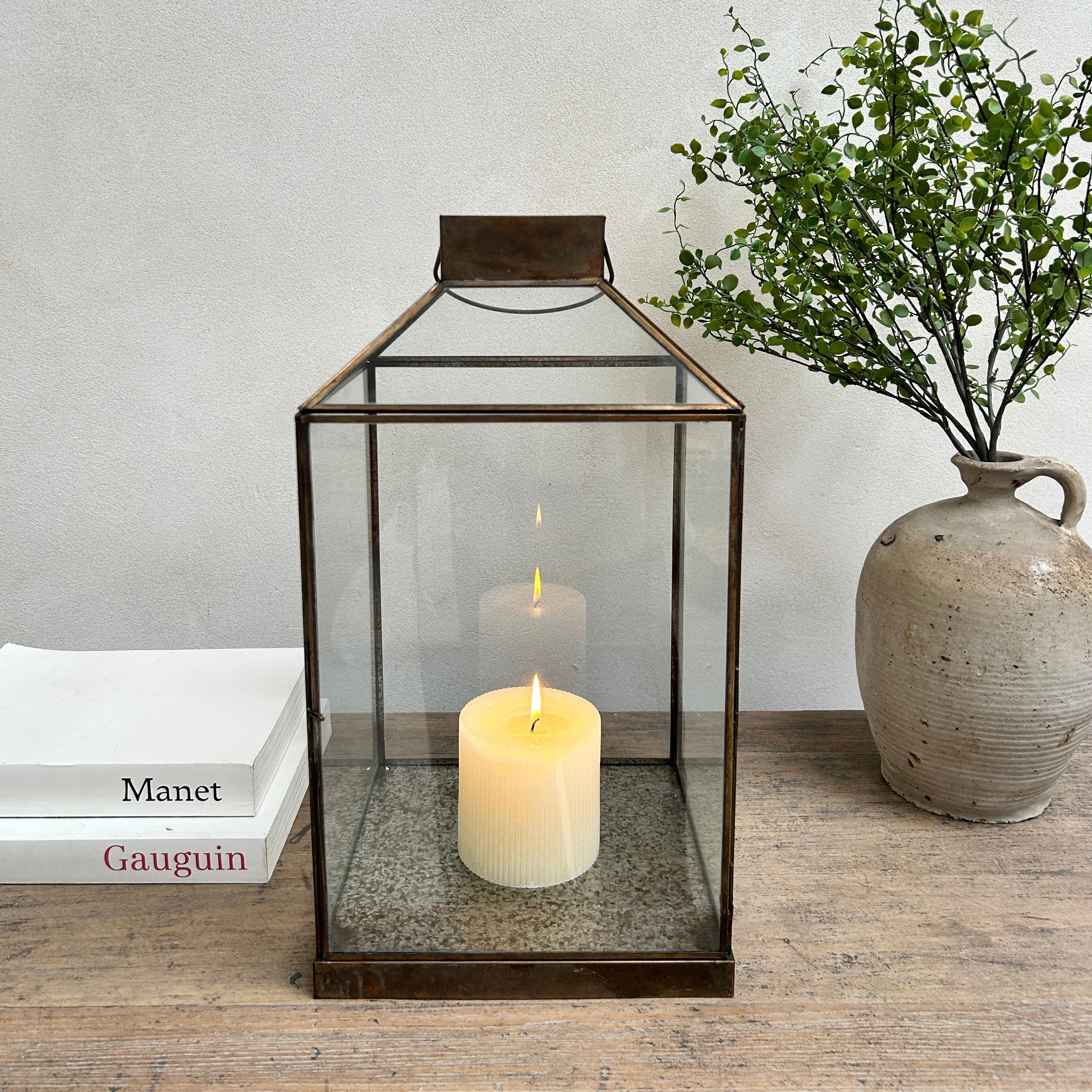 Bronze Metal Glass Lantern | Corfu