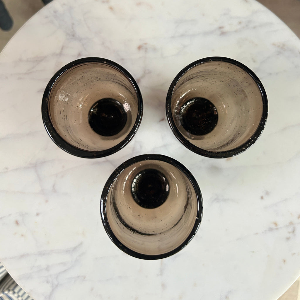 Brown Glass Footed Tumbler | Lari