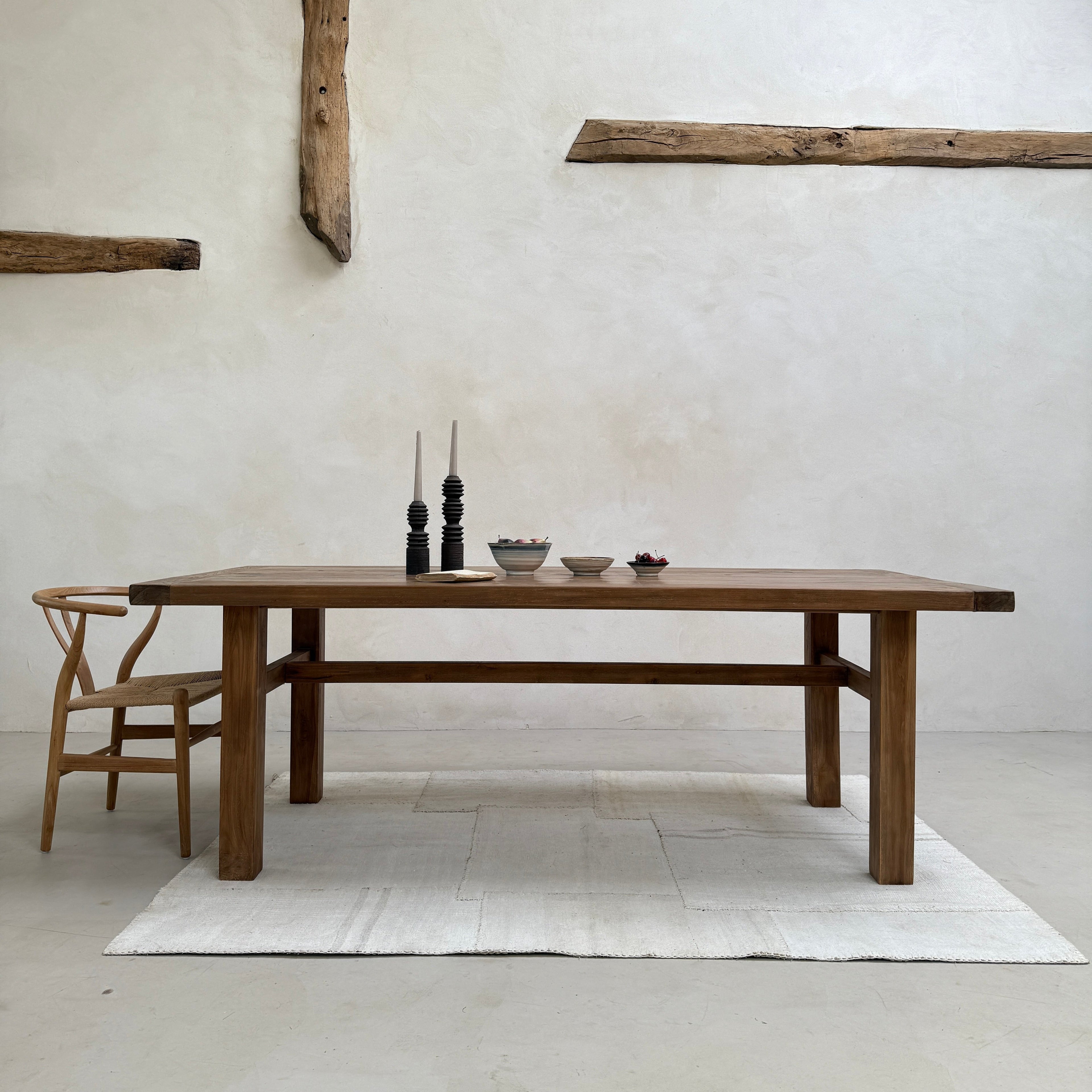 Reclaimed dark wood dining Table Henley 220cm x 100cm