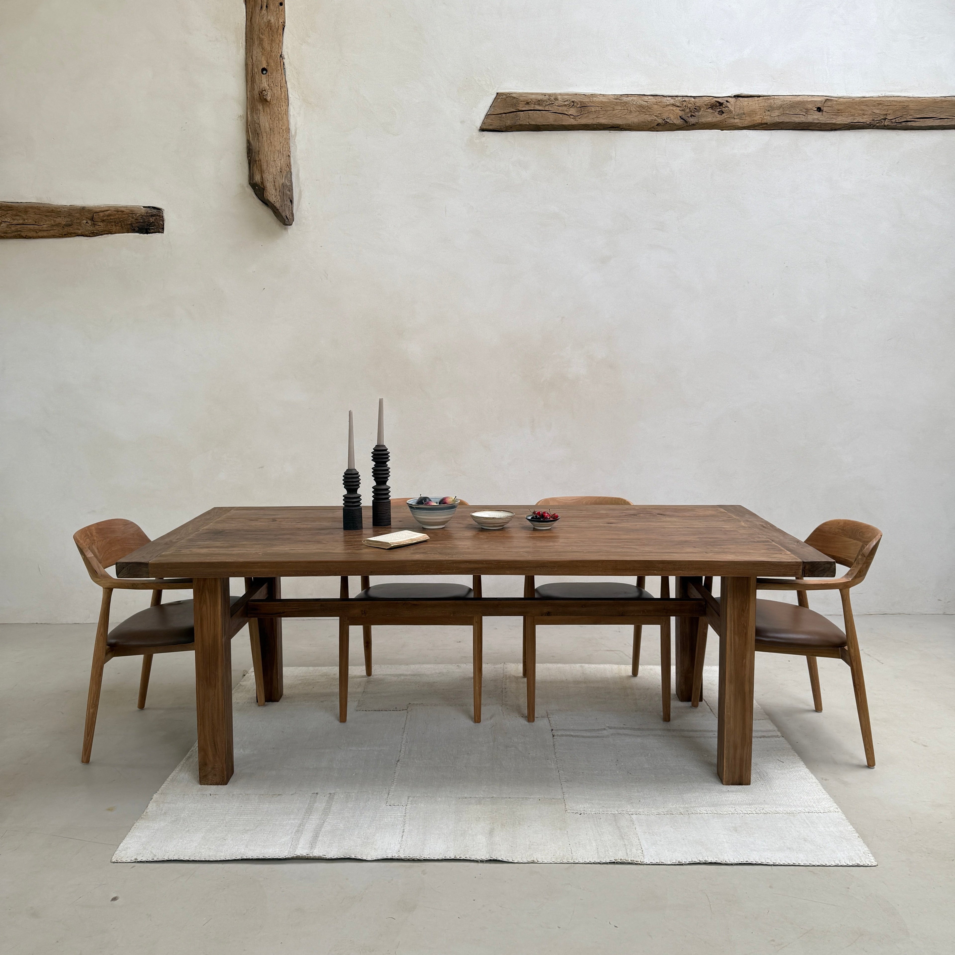 Reclaimed dark wood dining Table Henley 220cm x 100cm
